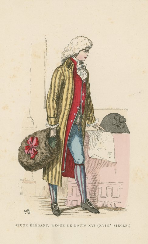 Joven dandi francés del reinado de Luis XVI, siglo XVIII de French School