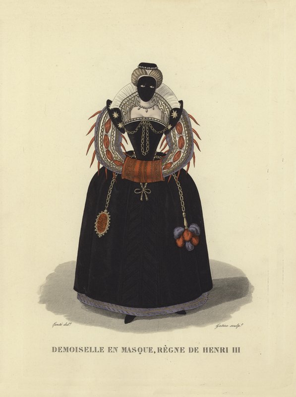 Joven dama con máscara, reinado de Enrique III de Francia de French School