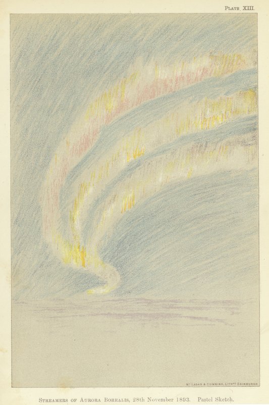 Cortinas de aurora boreal, 28 de noviembre de 1893 de Fridtjof Nansen