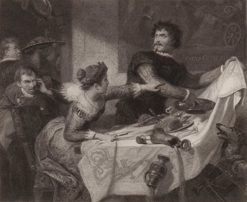 Shakespeare: La fierecilla domada (grabado) de Friedrich Schwoerer