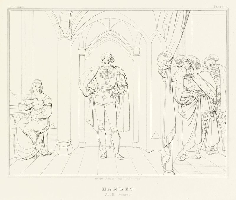 Hamlet, Acto III, Escena 1 de Friedrich August Moritz Retzsch