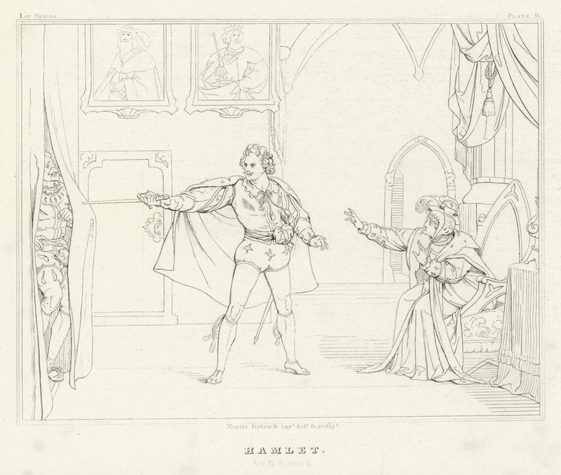 Hamlet, Acto III, Escena 4 de Friedrich August Moritz Retzsch