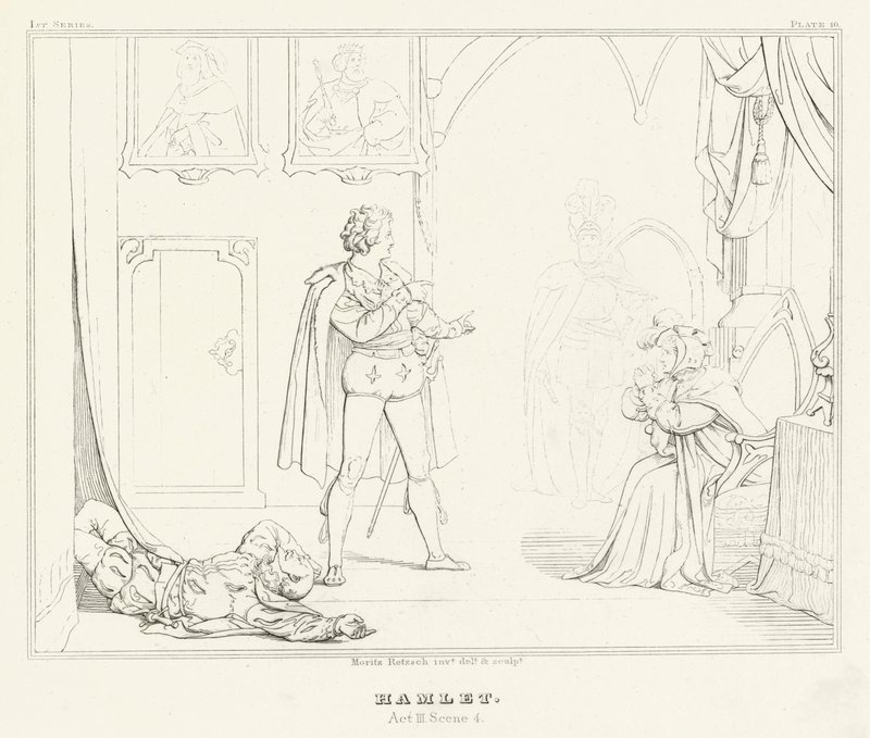 Hamlet, Acto III, Escena 4 de Friedrich August Moritz Retzsch