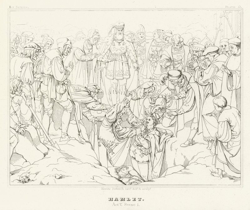 Hamlet, Acto V, Escena 1 de Friedrich August Moritz Retzsch