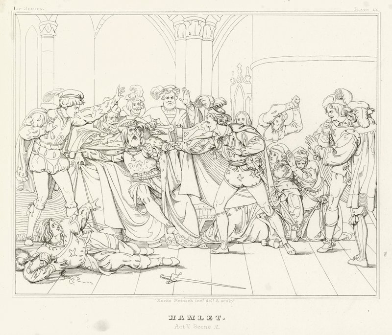 Hamlet, Acto V, Escena 2 (grabado) de Friedrich August Moritz Retzsch