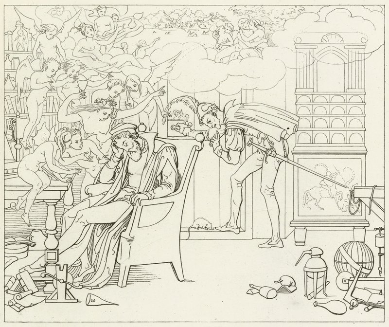 Ilustración para Fausto de Goethe de Friedrich August Moritz Retzsch