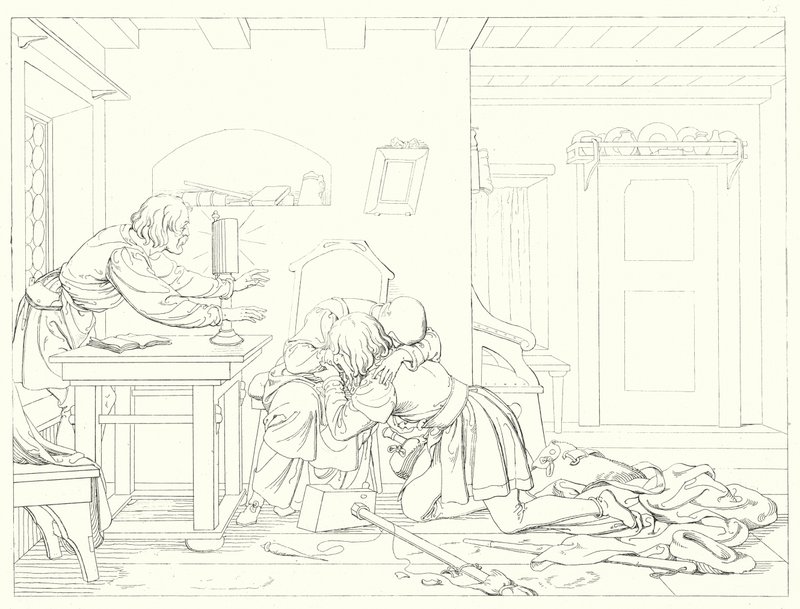 Ilustración para Lied von der Glocke de Schiller de Friedrich August Moritz Retzsch