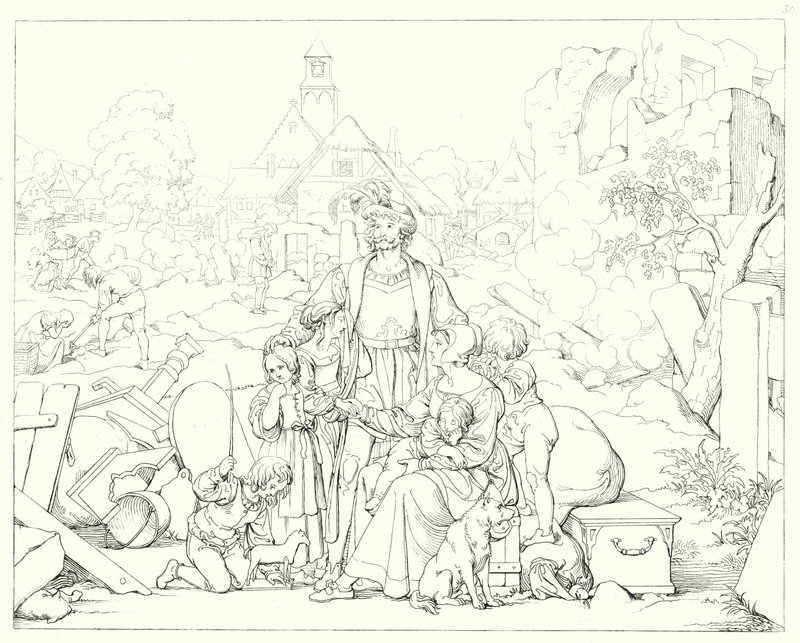 Ilustración para Lied von der Glocke de Schiller de Friedrich August Moritz Retzsch