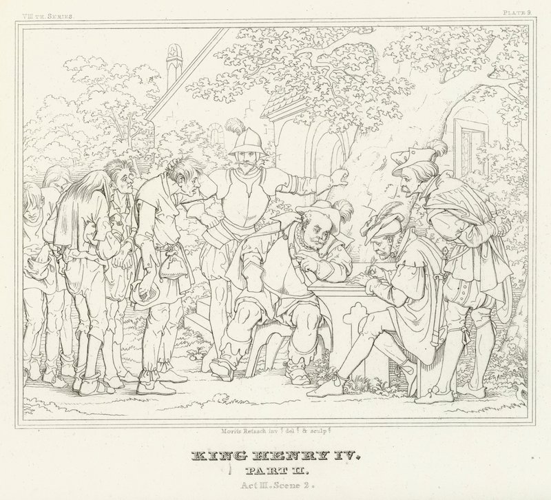 Rey Enrique IV, Parte II, Acto III, Escena 2 (grabado) de Friedrich August Moritz Retzsch