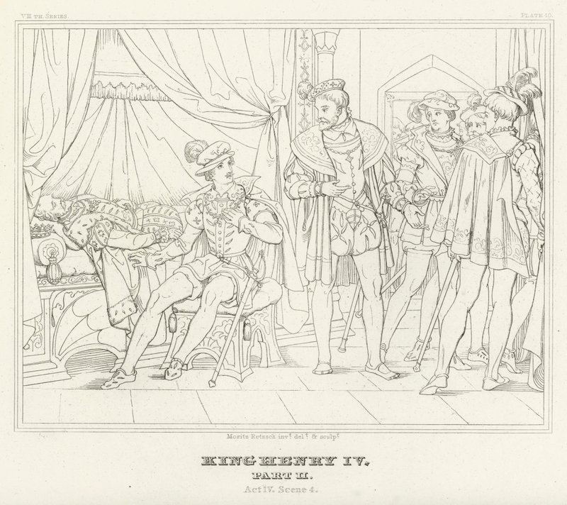 Rey Enrique IV, Parte II, Acto IV, Escena 4 (grabado) de Friedrich August Moritz Retzsch