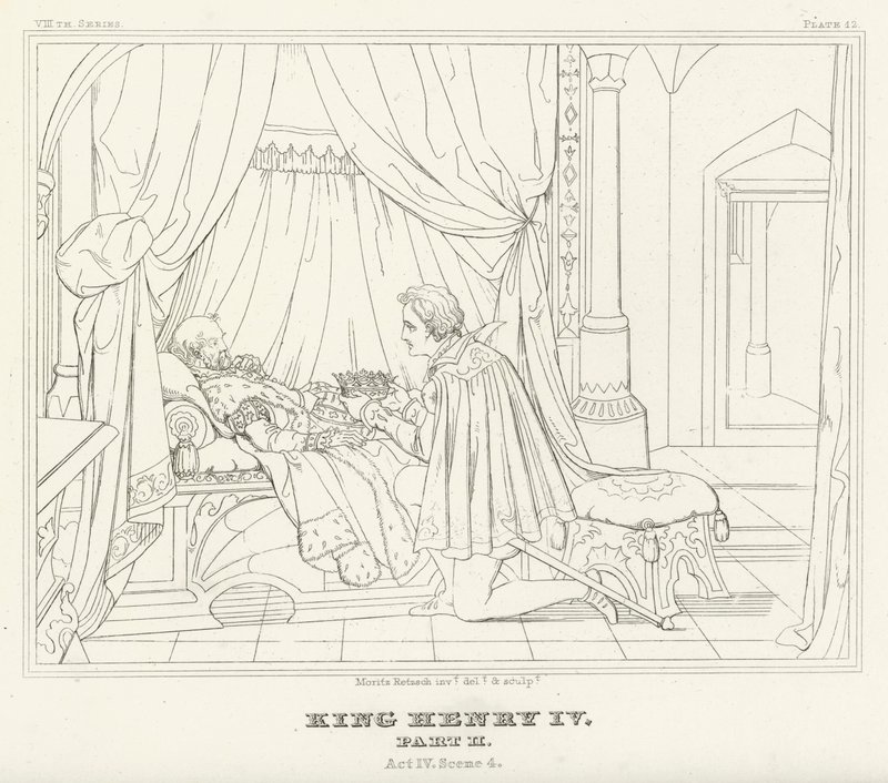 Rey Enrique IV, Parte II, Acto IV, Escena 4 (grabado) de Friedrich August Moritz Retzsch