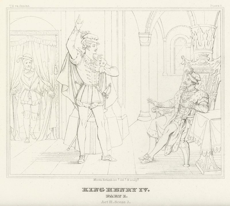 Rey Enrique IV, Parte I, Acto III, Escena 3 de Friedrich August Moritz Retzsch