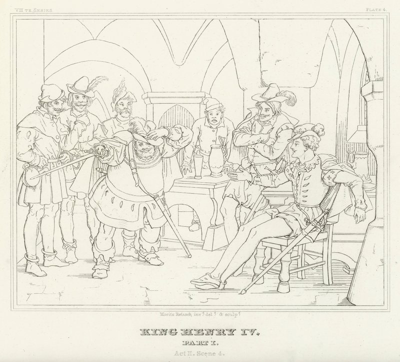 El Rey Enrique IV, Parte I, Acto II, Escena 4 de Friedrich August Moritz Retzsch