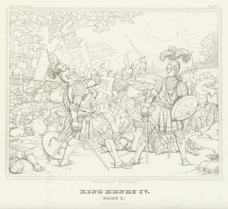 El Rey Enrique IV, Parte I, Acto V, Escena 4 de Friedrich August Moritz Retzsch