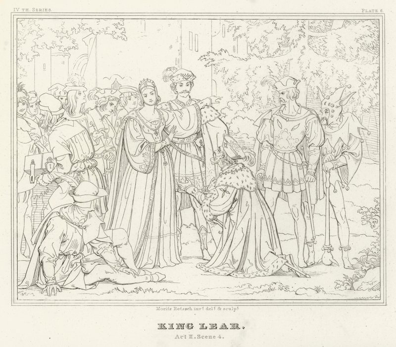El Rey Lear, Acto II, Escena 4 de Friedrich August Moritz Retzsch