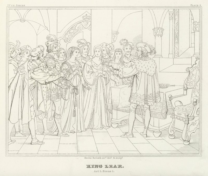 El Rey Lear, Acto I, Escena 1 de Friedrich August Moritz Retzsch
