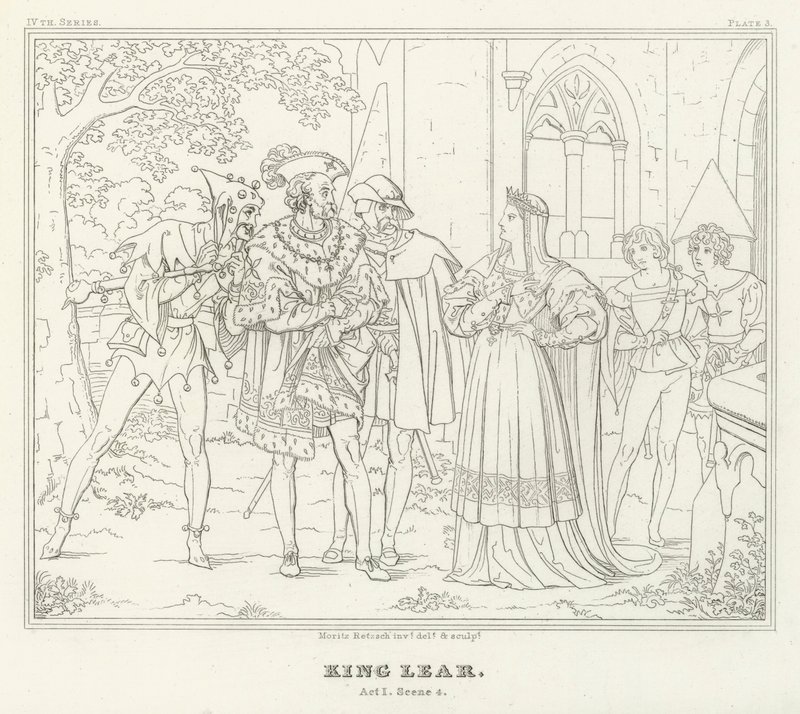 Rey Lear, Acto I, Escena 4 (grabado) de Friedrich August Moritz Retzsch