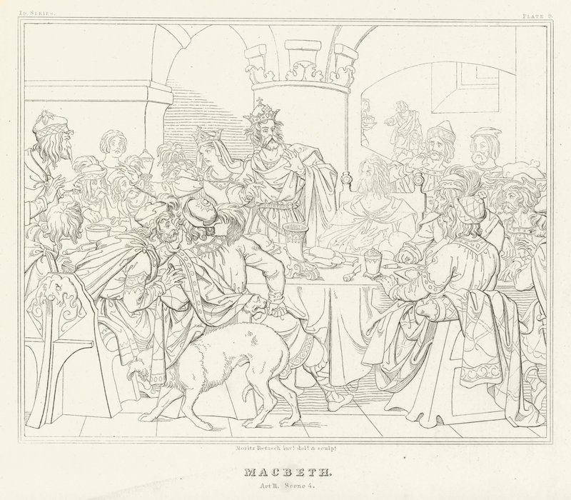 Macbeth, Acto III, Escena 4 de Friedrich August Moritz Retzsch
