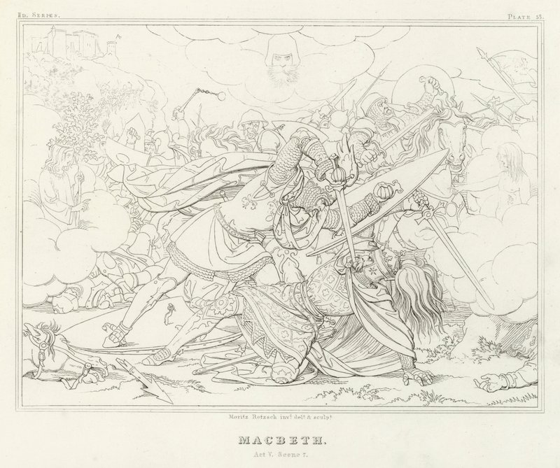 Macbeth, Acto V, Escena 7 de Friedrich August Moritz Retzsch