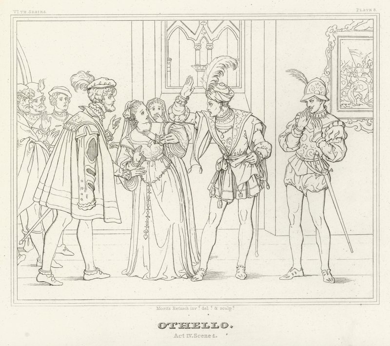 Otelo, Acto IV, Escena 1 de Friedrich August Moritz Retzsch