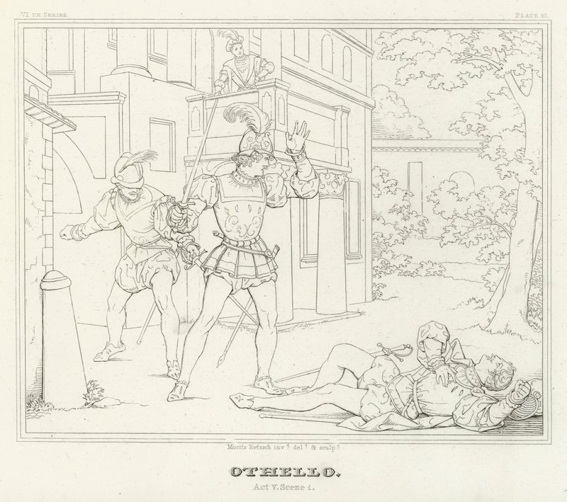 Otelo, Acto V, Escena 1 de Friedrich August Moritz Retzsch