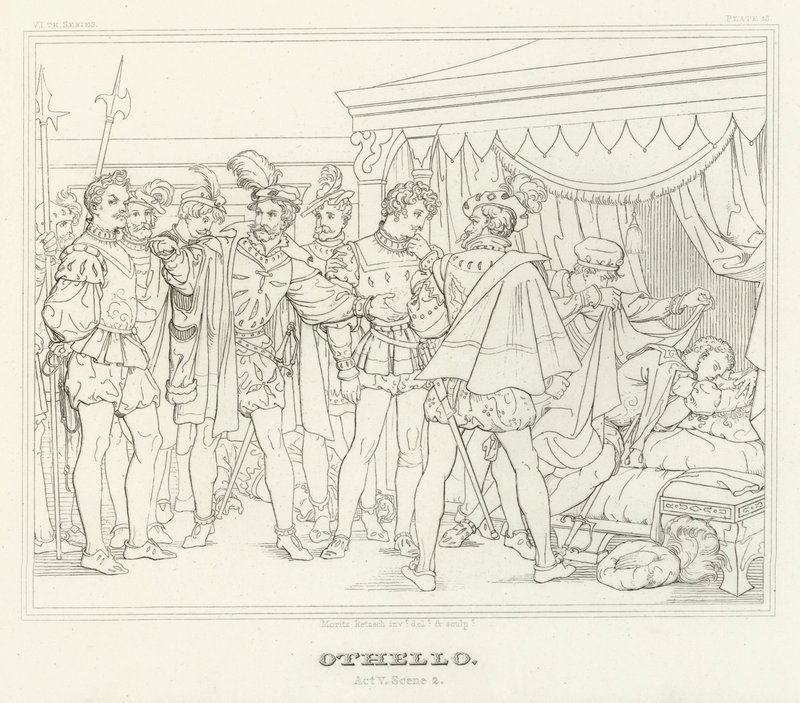 Otelo, Acto V, Escena 2 (grabado) de Friedrich August Moritz Retzsch