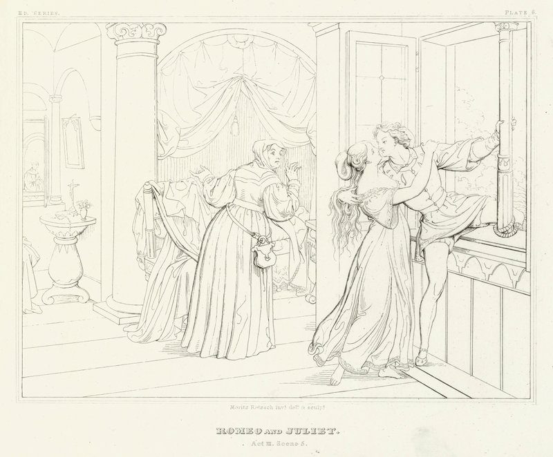 Romeo y Julieta, Acto III, Escena 5 de Friedrich August Moritz Retzsch