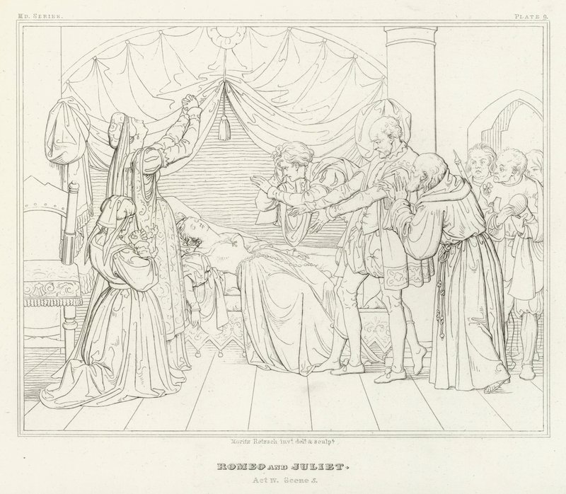 Romeo y Julieta, Acto IV, Escena 5 de Friedrich August Moritz Retzsch