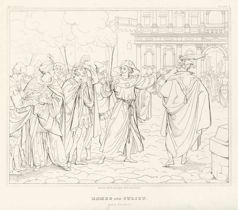 Romeo y Julieta, Acto I, Escena 4 de Friedrich August Moritz Retzsch