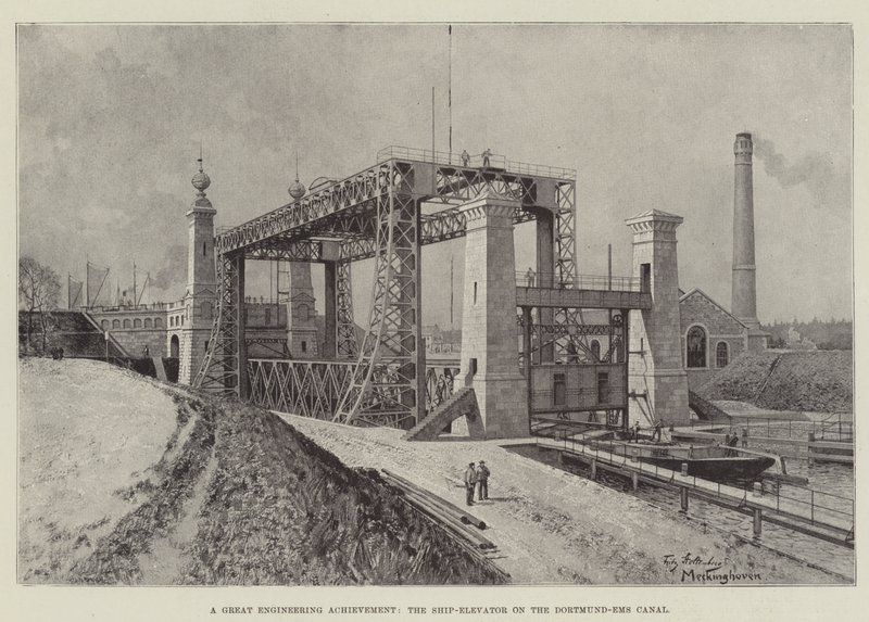 Un gran logro de ingeniería, el elevador de barcos en el canal Dortmund-Ems de Fritz Stoltenberg