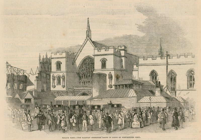 Palace Yard, las salas del comité ferroviario frente al Westminster Hall de G.F. Sargent