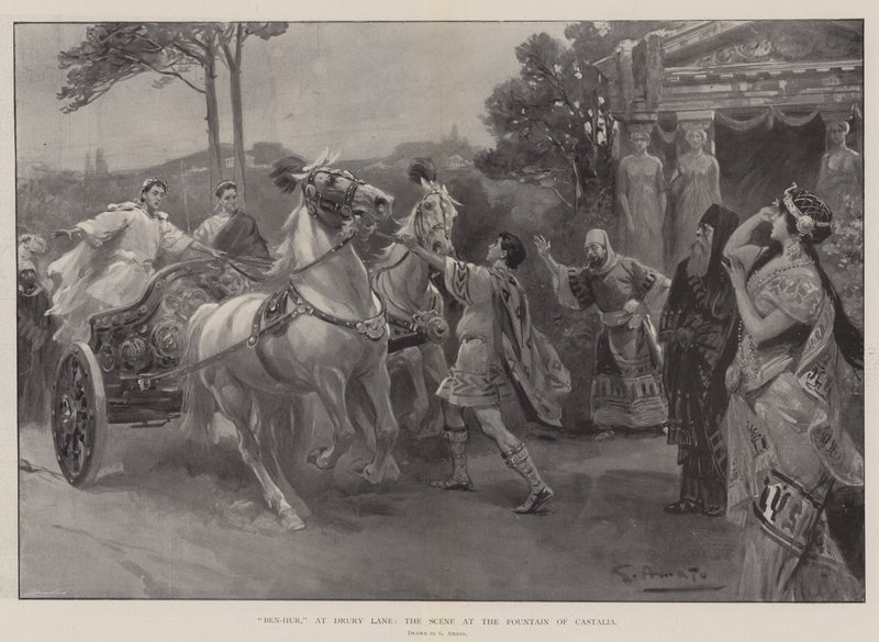Ben-Hur, en Drury Lane, la Escena en la Fuente de Castalia de G.S. Amato