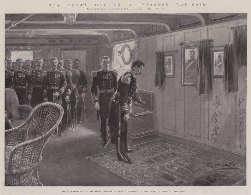 Día de Año Nuevo en un barco de guerra japonés de G.S. Amato