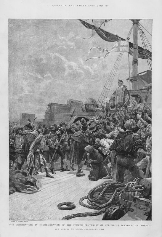 Motín a bordo del barco de Cristóbal Colón durante su primer viaje al Nuevo Mundo de G.S. (after) Amato