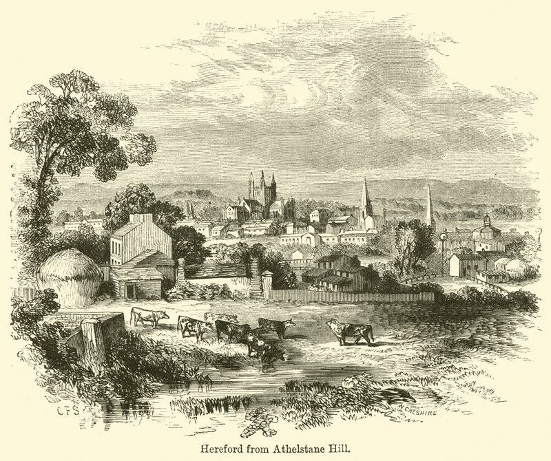Hereford desde Athelstane Hill de G. F. Sargent