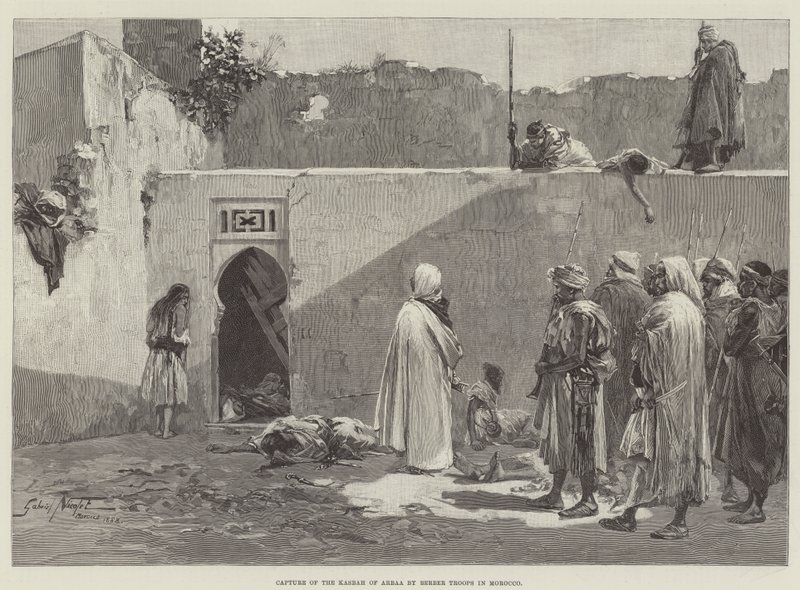 Captura de la Kasbah de Arbaa por tropas bereberes en Marruecos de Gabriel Nicolet