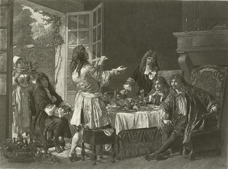 Una cena en la casa de Molière en Anteuil de Gaston Melingue