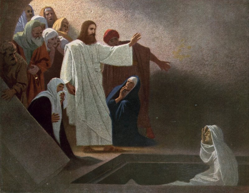 Jesús resucitando a Lázaro de entre los muertos de Gebhard Fugel