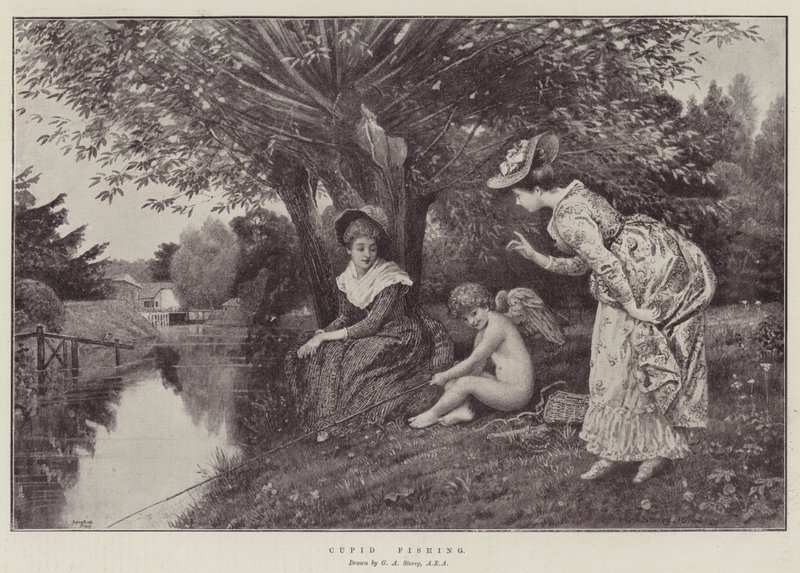 Cupido pescando de George Adolphus Storey