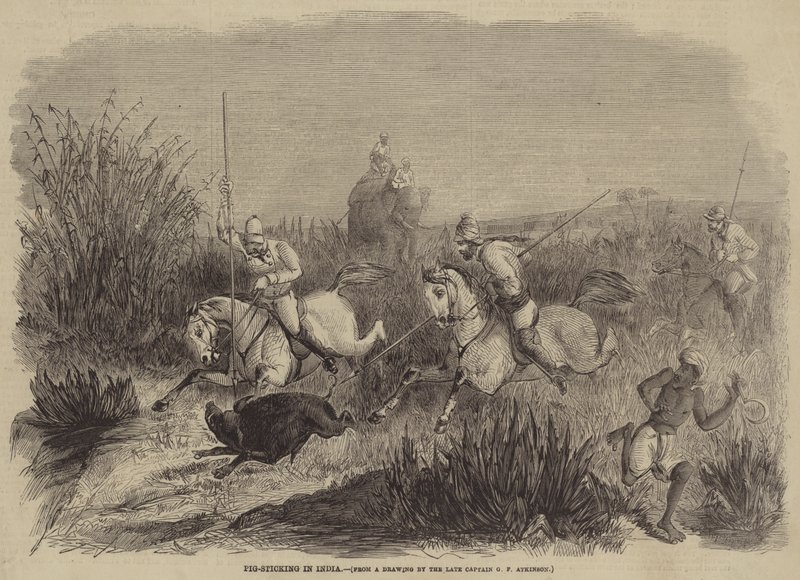 Caza de jabalíes en India de George Francklin Atkinson