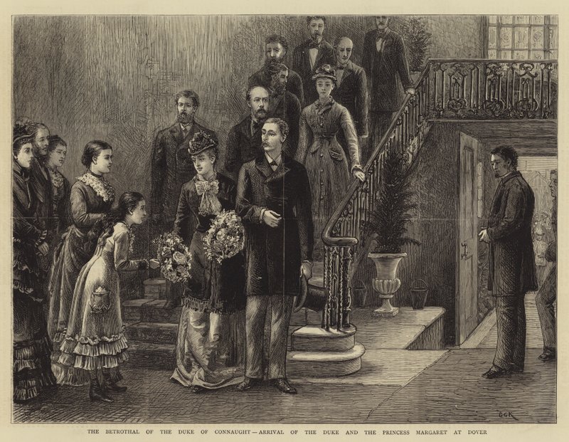 El Compromiso del Duque de Connaught, Llegada del Duque y la Princesa Margarita a Dover de George Goodwin Kilburne