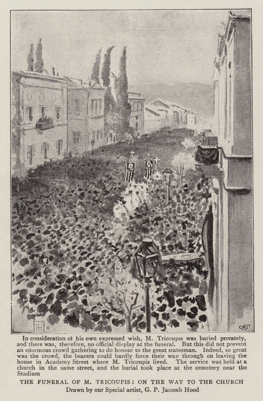 El funeral de M Tricoupis, en camino a la iglesia de George Percy Jacomb Hood