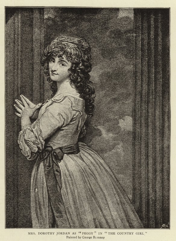 La Sra. Dorothy Jordan como Peggy en La chica del campo de George Romney