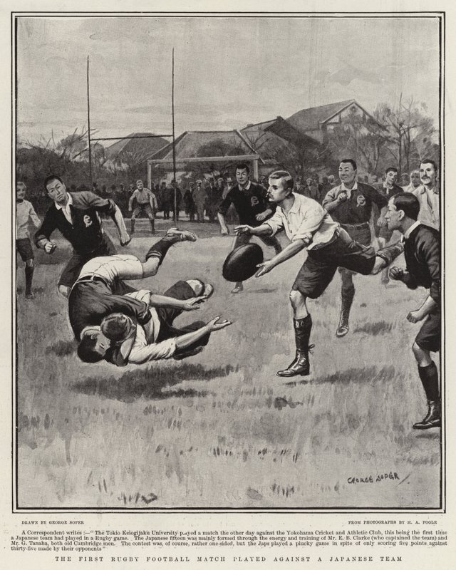 El Primer Partido de Rugby jugado contra un Equipo Japonés de George Soper