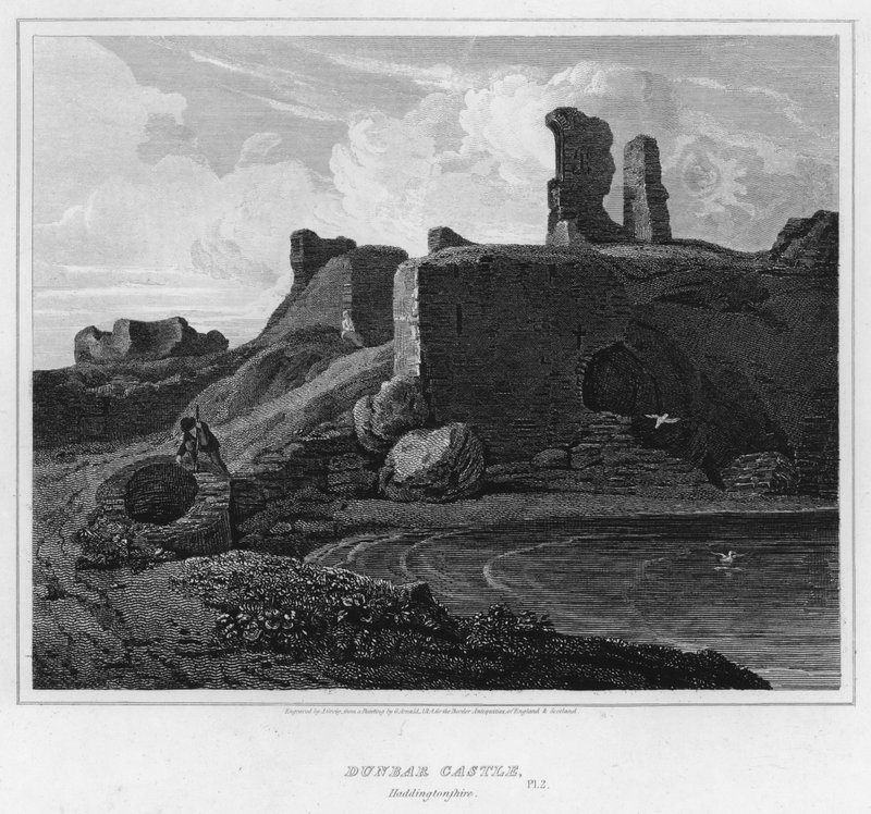 Castillo de Dunbar, Haddingtonshire (grabado) de George (after) Arnald