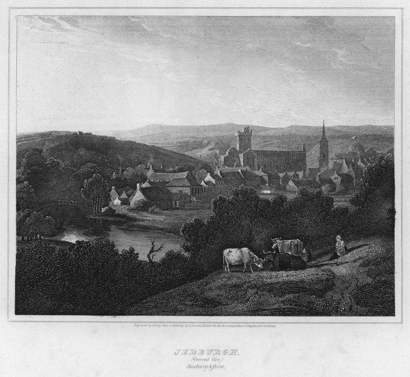 Jedburgh, vista general, Roxburghshire de George (after) Arnald