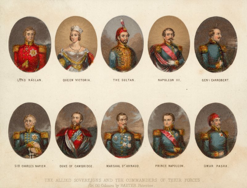 Soberanos aliados y comandantes militares de la Guerra de Crimea de George (after) Baxter