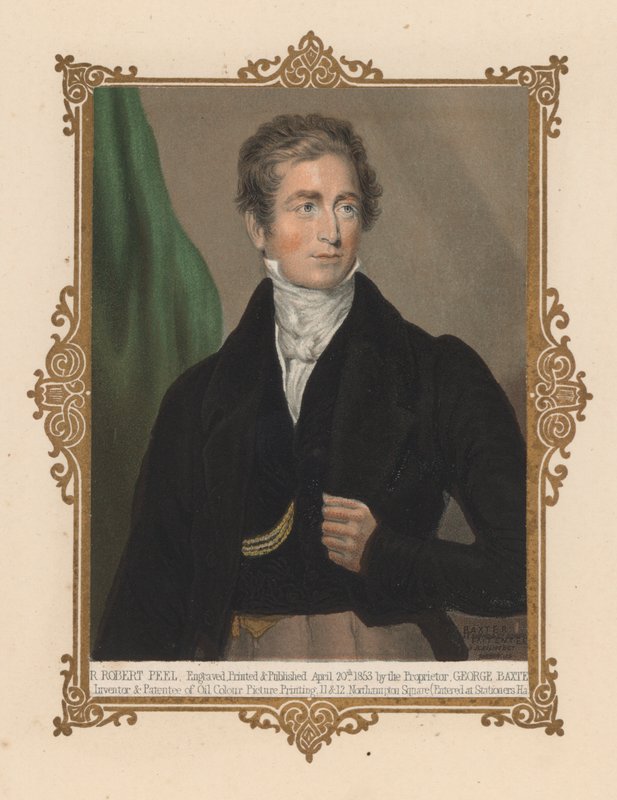 Sir Robert Peel, político británico y dos veces Primer Ministro de George (after) Baxter