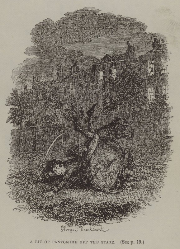 Un poco de pantomima fuera del escenario de George (after) Cruikshank