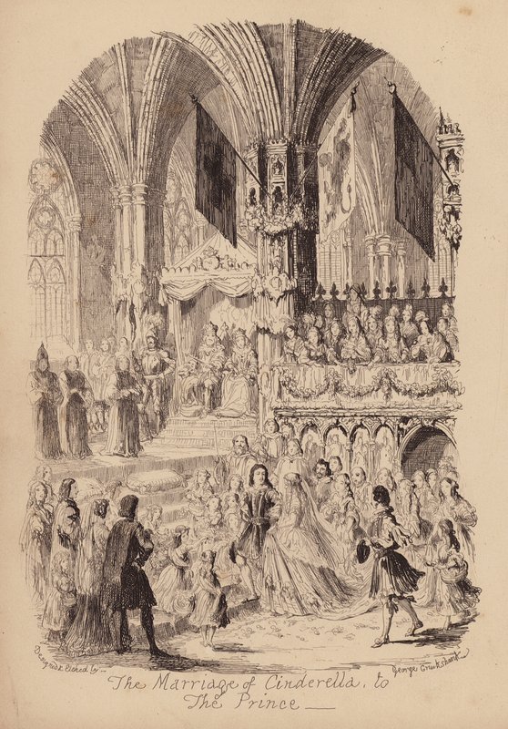 Cenicienta y el zapato de cristal (grabado) de George (after) Cruikshank
